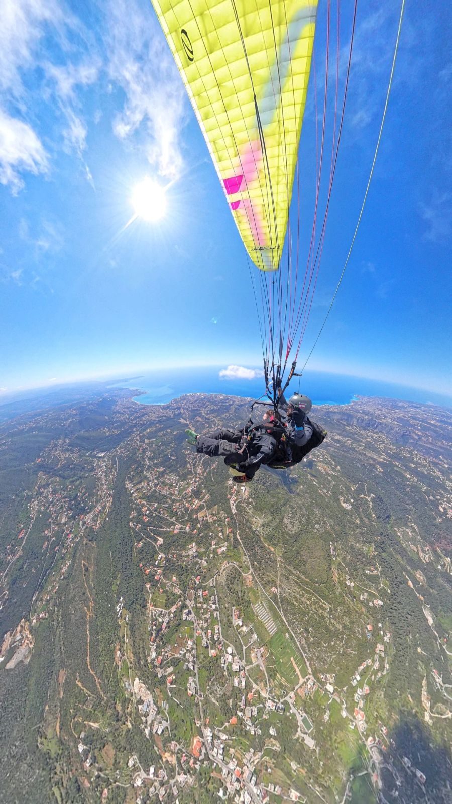 Tandem paragliding over Lebanon — Cross-Country Flight above the mountains